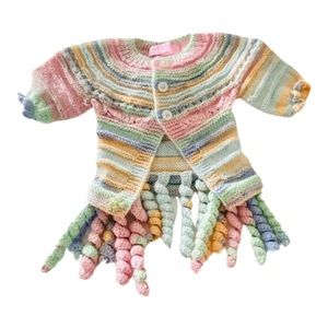 Hand Made, Baby girl Rainbow sweater